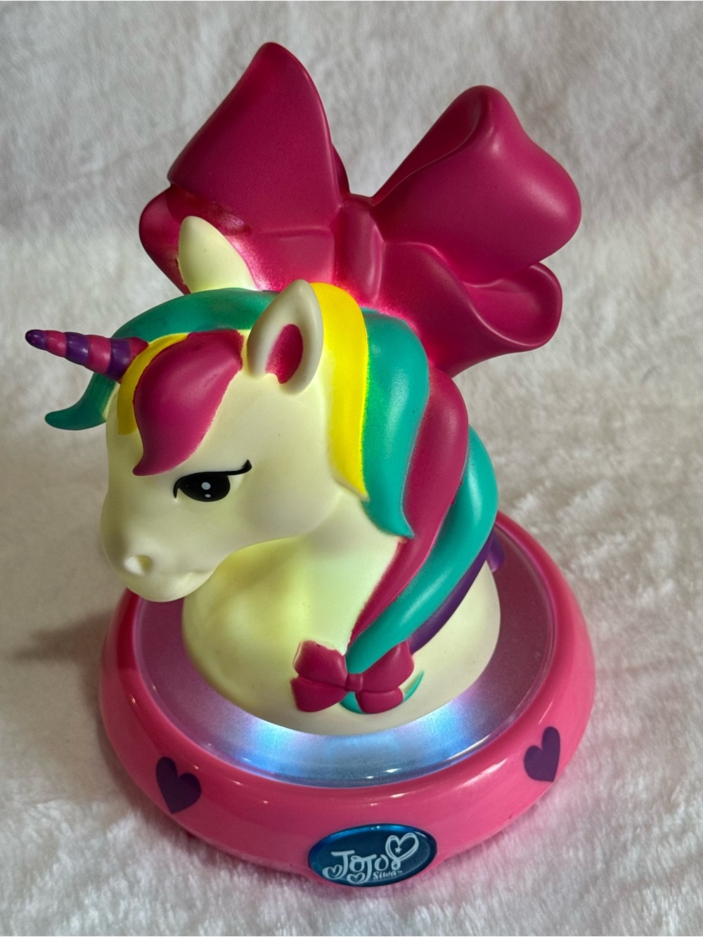 Jojo Siwa Pink & Teal Unicorn Night Light with Rainbow Mane